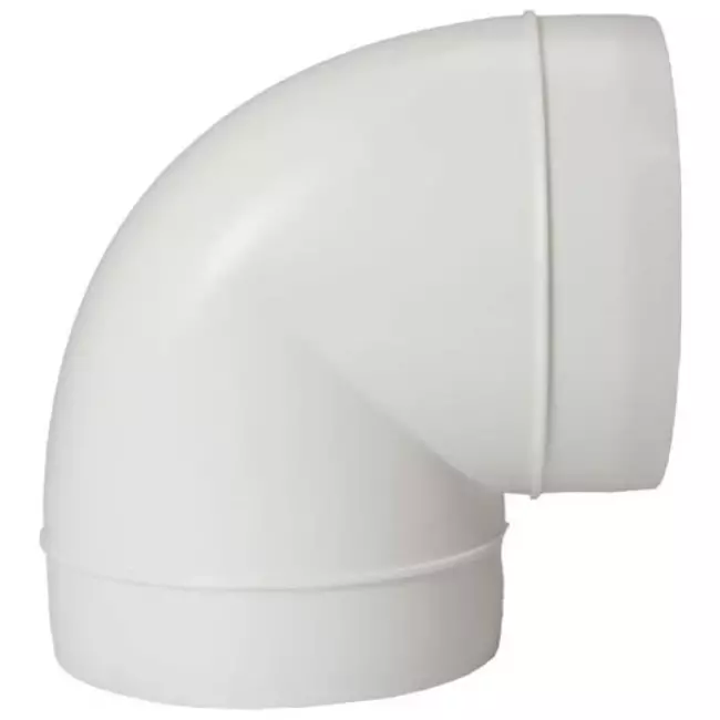 Ronde kunststof 90 ° bocht diameter: 125 mm AL125-90