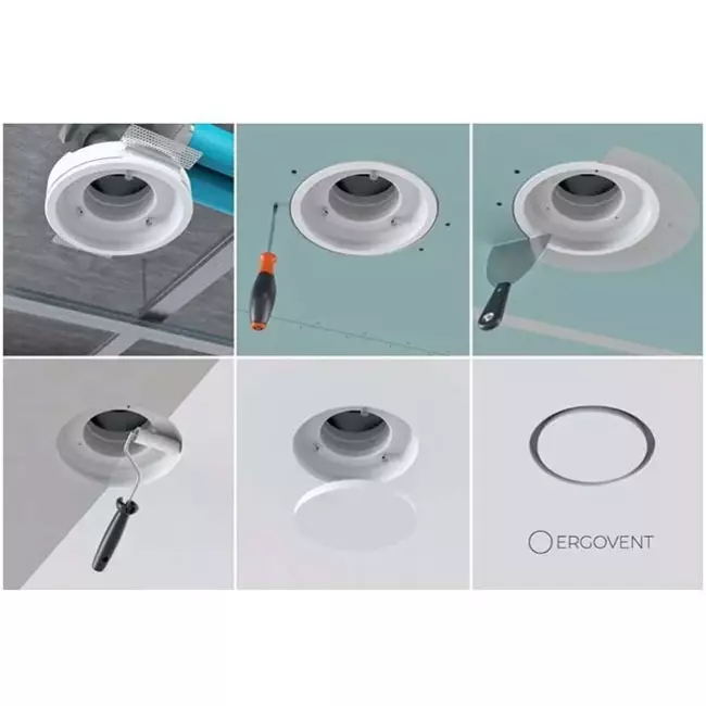Ergovent instucbaar frameloos ventilatieventiel rond 160 mm