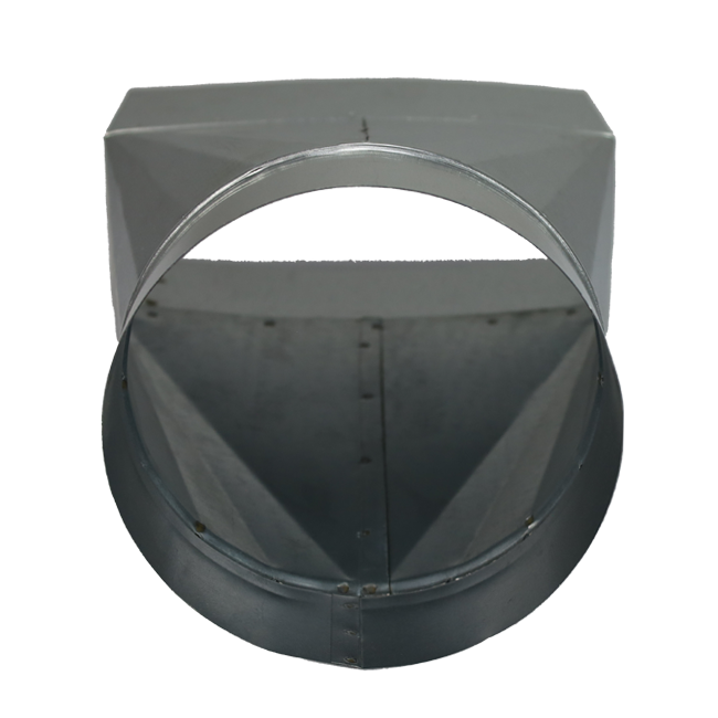 Verloopstuk 220x80 mm naar diameter 160 mm tbv instortkanaal
