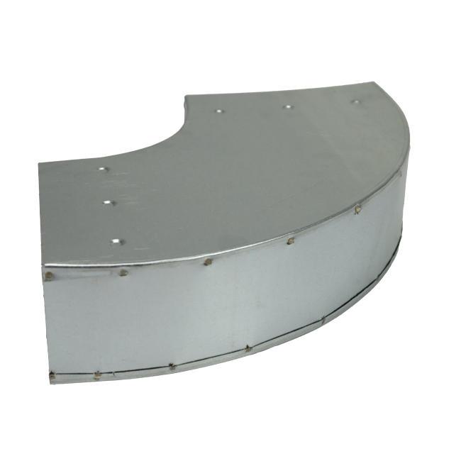 Bocht 90 graden 220x80 mm horizontaal tbv instortkanaal