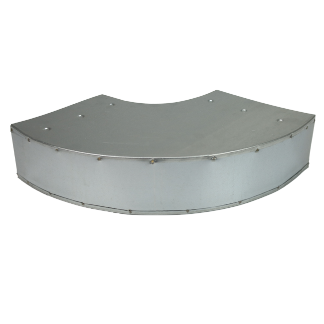Bocht 90 graden 220x80 mm horizontaal tbv instortkanaal