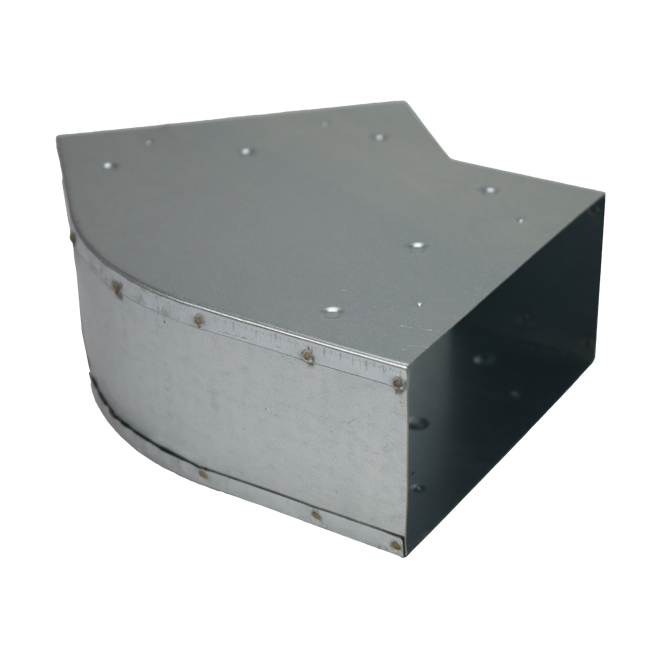 Instort ventilatiekanaal bocht 45 graden 300x80 horizontaal
