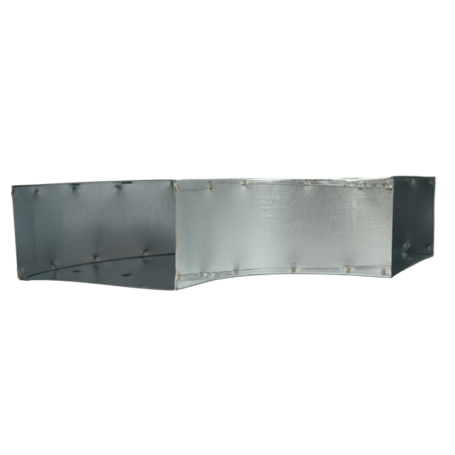 Instort ventilatiekanaal bocht 90 graden 300x80 horizontaal