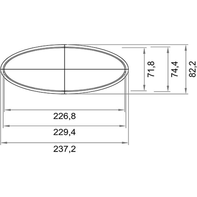 Wavin Ventiza kanaal 3 m PVC ovaal 235x80 mm S/S