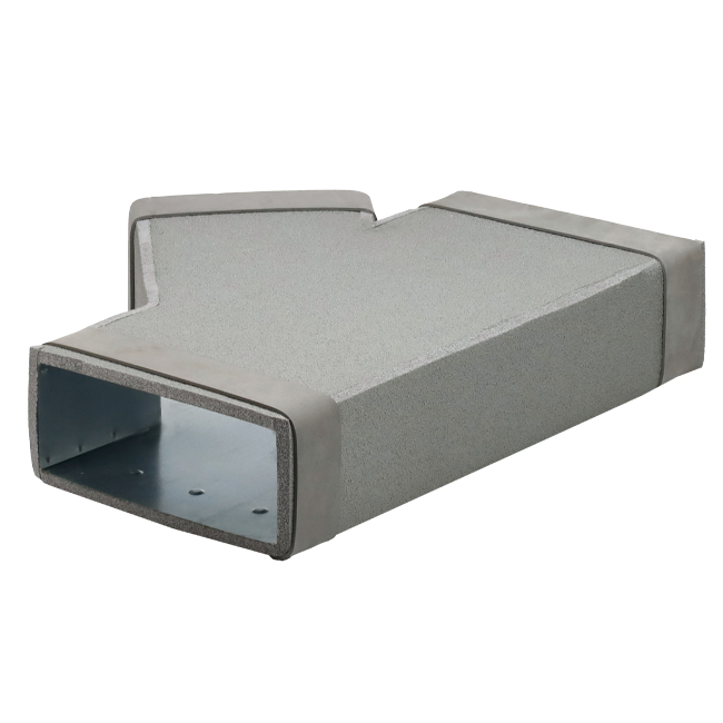 Thermoduct T-stuk 45 graden 220x80 - 170x80 tbv instortkanaal