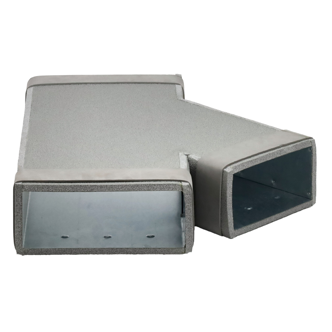 Thermoduct T-stuk 45 graden 220x80 - 170x80 tbv instortkanaal