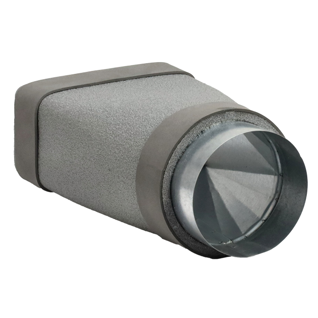 Thermoduct verloopstuk 220x80 mm naar diameter 125 mm