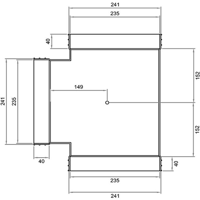 Wavin Ventiza T-pièce 90 degrés PVC ovale 235x80 mm M/M/M