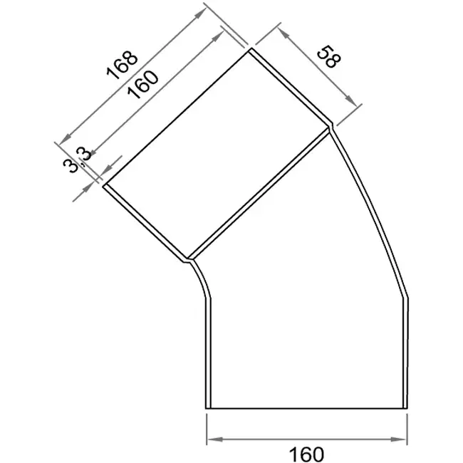 Wavin Ventiza coudée 45 degrés PVC rond par diamètre 160 mm M/S