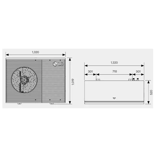 LG Therma-V Monobloc warmtepomp R290 1 fase 7,0 kW