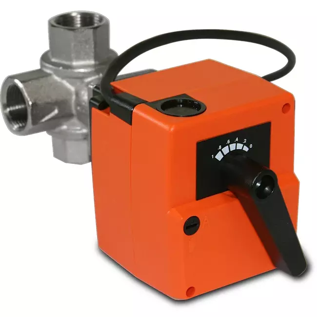 Drieweg kogelkraan DN32 met actuator 230 V - STK 06