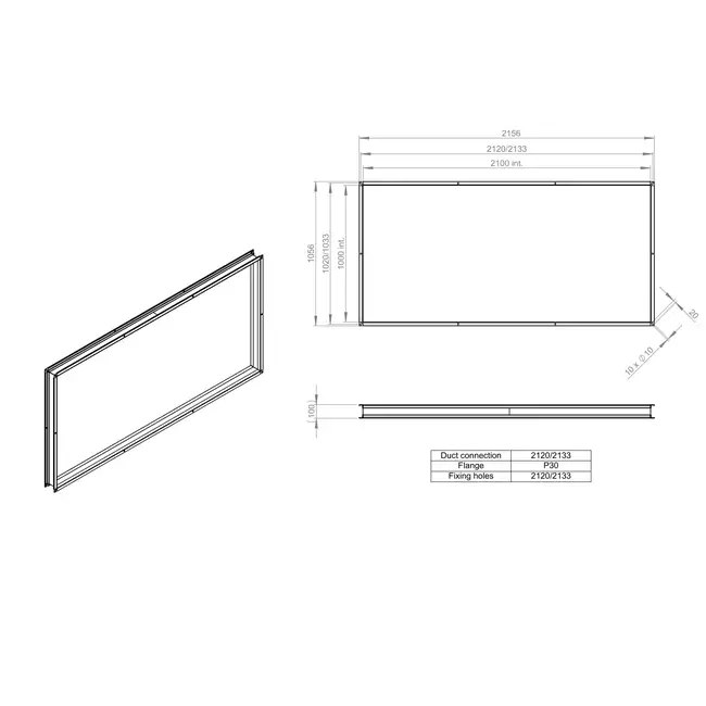 Pièce de connexion flexible 2100 x 1000 - VS 210100