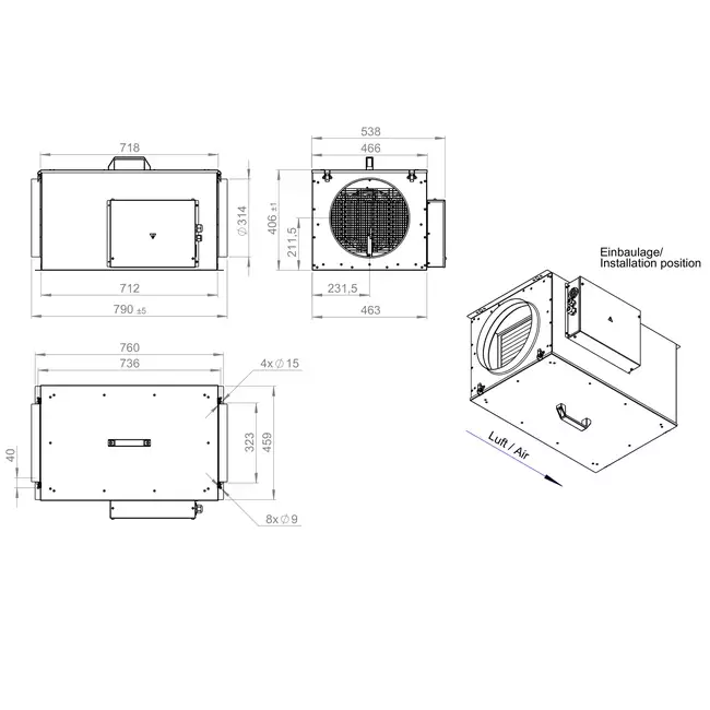 Toevoerunit met elektrische verwarming - FFH 315 EC EOJR 01