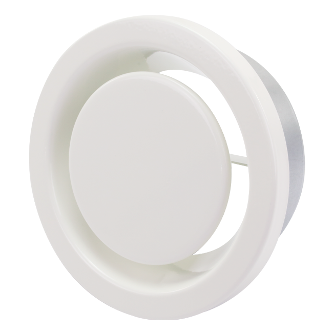 Ventilatie afvoer ventiel 200mm met metaal klemveren - EAV-C200 RAL9010