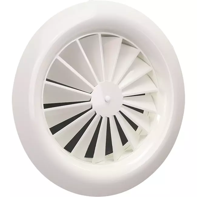 Diffuseur à jet hélicoïdal rond 125mm vis centrale - SWR 125 RAL 9016