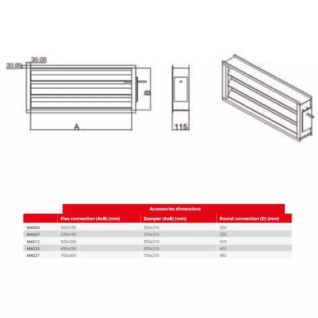 Clapet Maxivent avec actionneur pour M4004 horizontal droit - DAR