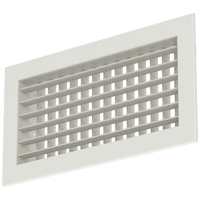 Wandrooster aluminium dubbel instelbaar – met klemveren – 200x100 mm – RAL 9010