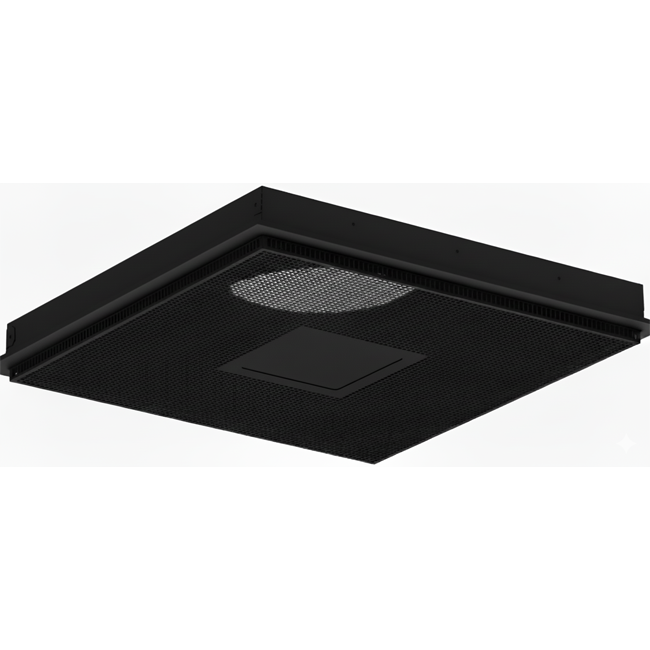 Geperforeerd plafondrooster voor toe- en afvoer 595x595 mm – 250 mm – RAL 9005