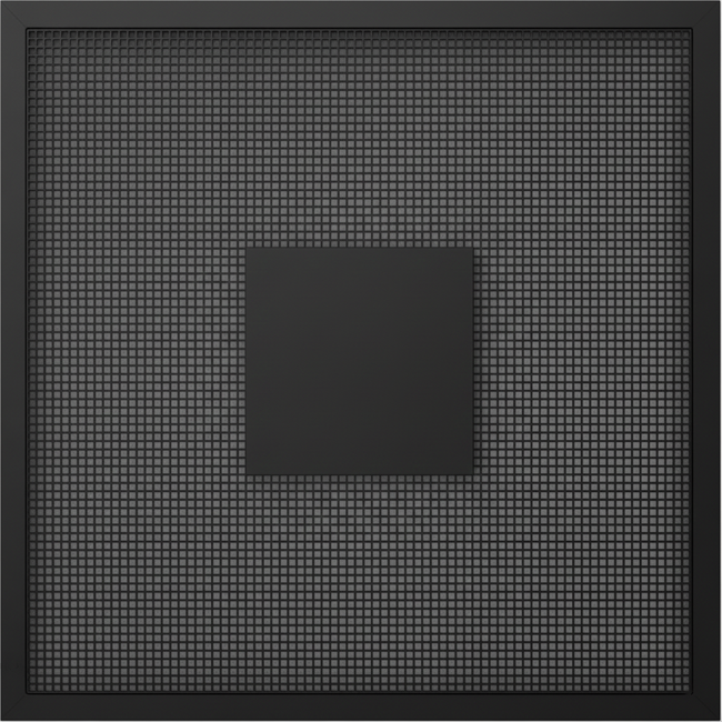 Geperforeerd plafondrooster voor toe- en afvoer 595x595 mm – 250 mm – RAL 9005
