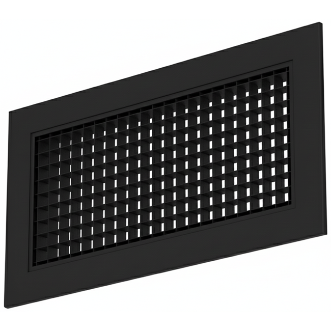 Grille murale en aluminium avec grille fixe - avec ressorts de friction - 600x300 mm - RAL 9005