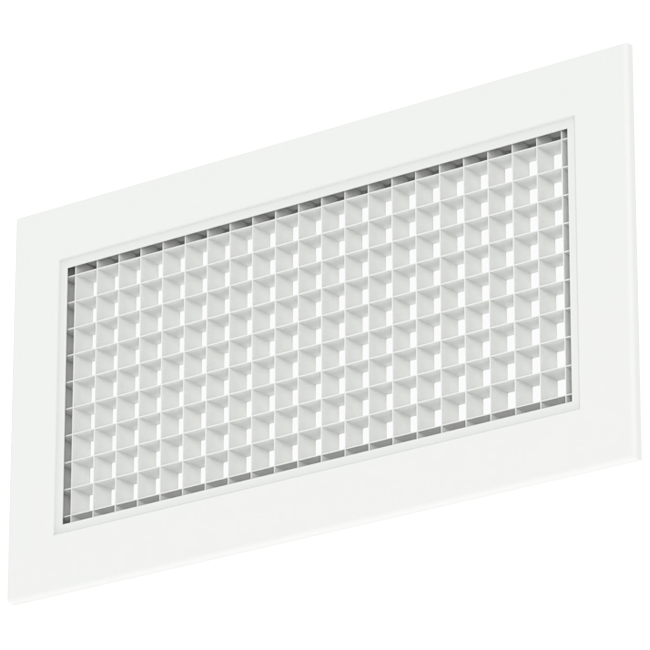 Grille murale en aluminium avec grille fixe - avec ressorts de friction - 400x200 mm - RAL 9016