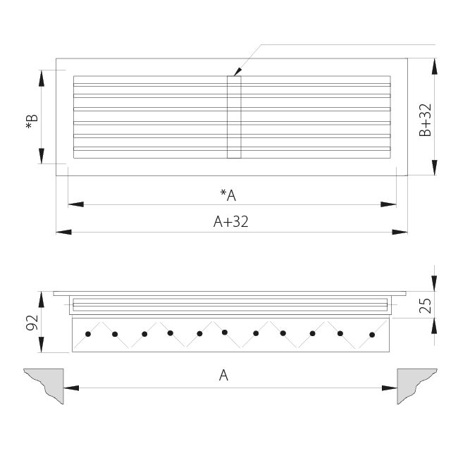 Wandrooster aluminium enkel instelbaar met regelklep – met klemveren – 300x150 mm – RAL 9016