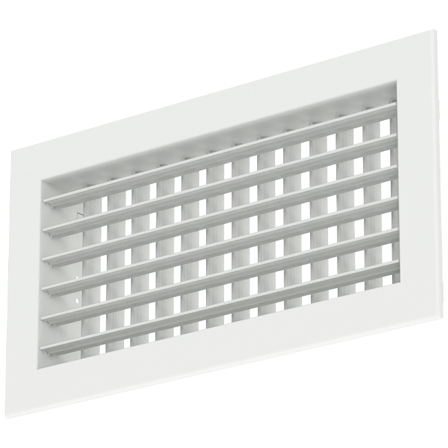 Wandrooster aluminium dubbel instelbaar – met klemveren – 600x100 mm – RAL 9016