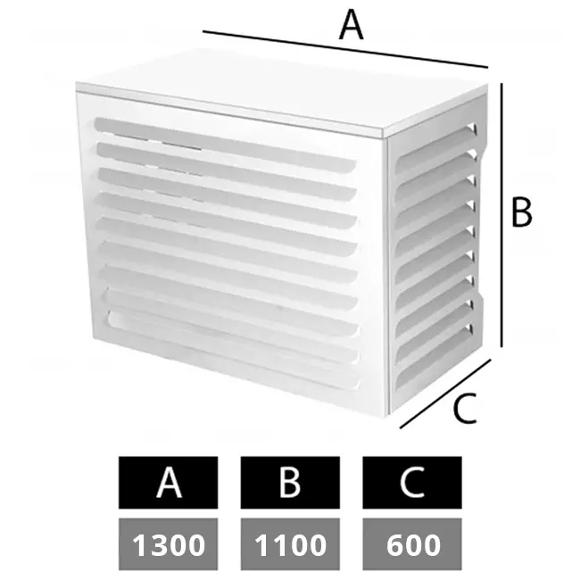 Airco en warmtepomp omkasting large RAL9010 Wit