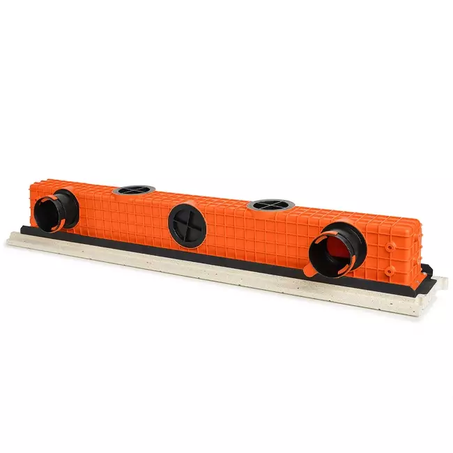 Ergovent instucbaar frameloos lijnrooster 1050 mm met aansluitdiameter 90 mm - modulair - 2 sleuven