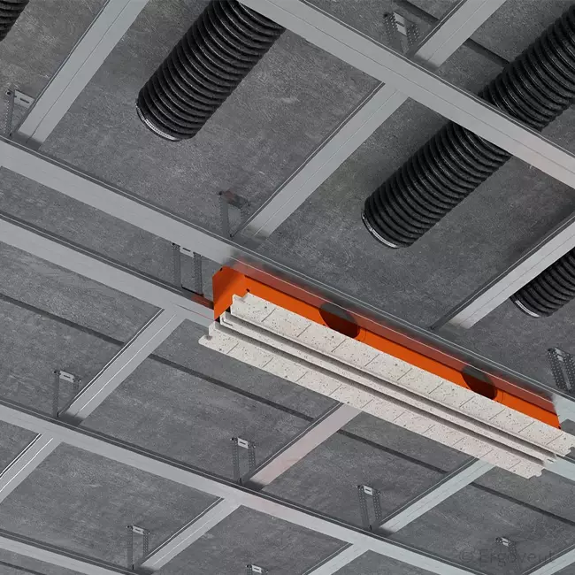 Ergovent instucbaar frameloos lijnrooster 1050 mm met aansluitdiameter 125 mm - airconditioning - 2 sleuven