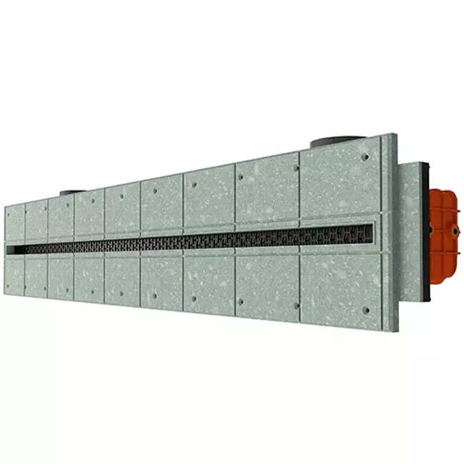 Ergovent instucbaar frameloos lijnrooster 1000 mm met aansluitdiameter 90 mm - profiel