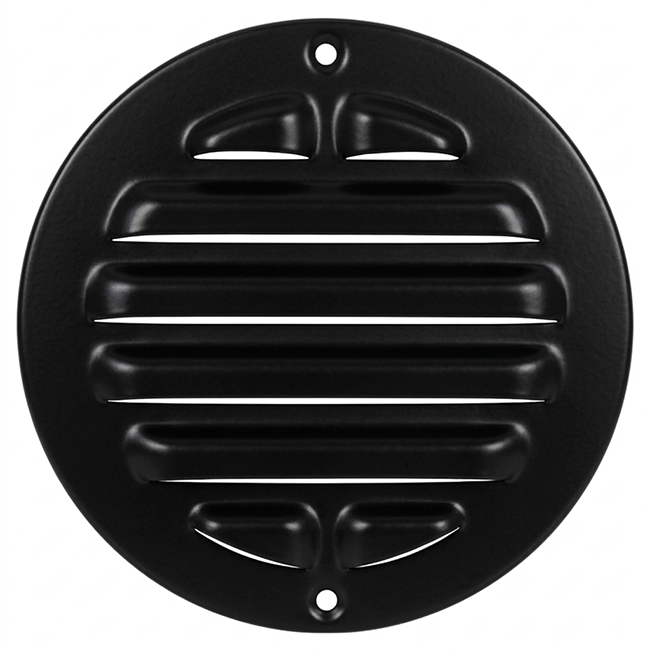 Grille extérieure ronde 125 mm aluminium - RAL9005 30% brillant