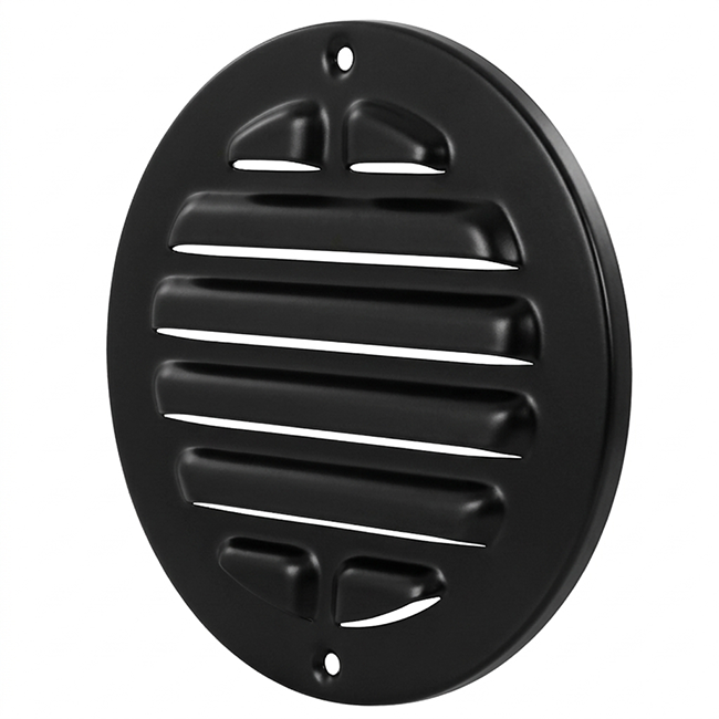 Grille extérieure ronde 125 mm aluminium - RAL9005 30% brillant