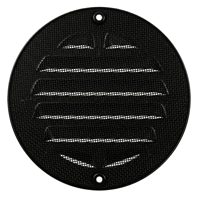 Grille extérieure ronde 125 mm aluminium - RAL9005 30% brillant