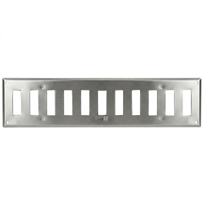 Wandrooster verstelbaar 500x150mm metaal - Ongecoat