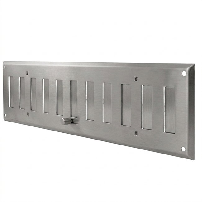 Wandrooster verstelbaar 500x150mm metaal - Ongecoat