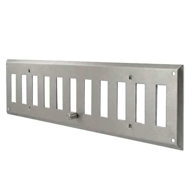 Wandrooster verstelbaar 500x150mm metaal - Ongecoat