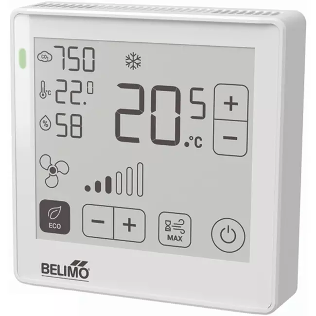 Belimo room control module for CO₂, humidity and temperature - ePaper touch display - MP-Bus - P-22RTM-1800D-1