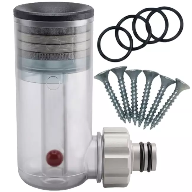 Siphon encastré sans eau pour l'évacuation de la condensation.