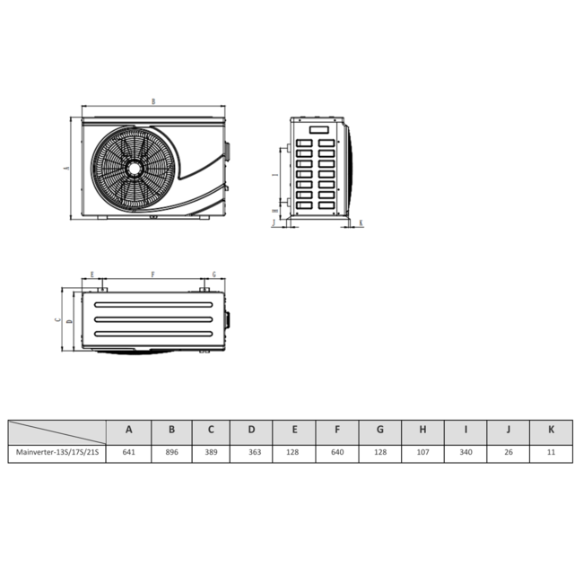 Kizura Maxinverter-13S zwembadwarmtepomp 230V R32 12,8 kW