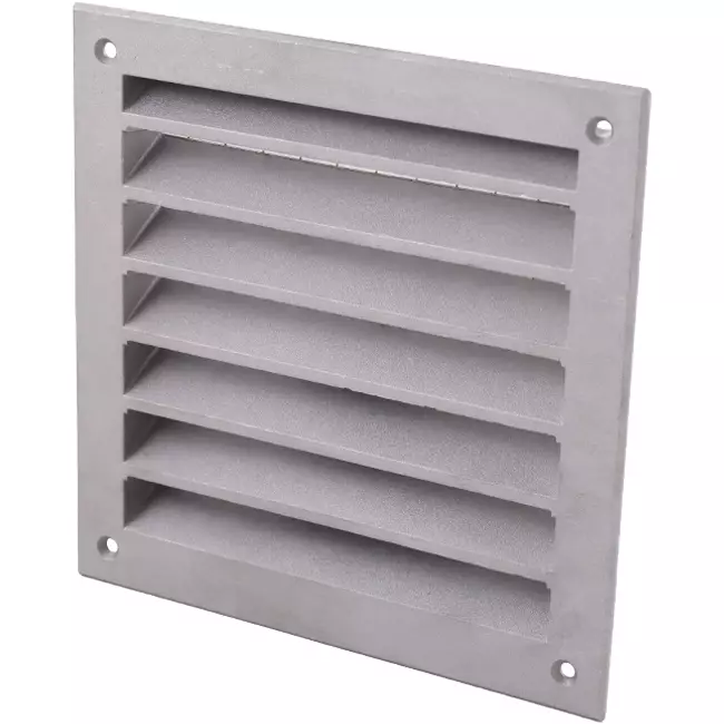 Grille murale extérieure aluminium 100x100 mm - Aluminium
