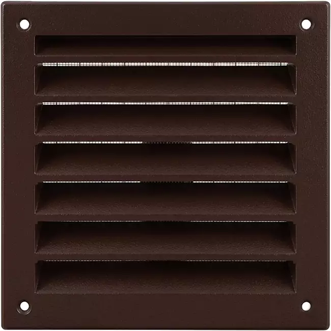 Grille murale extérieure en aluminium 150x150 mm - RAL 8016