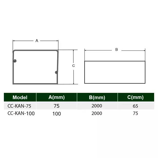 Gaine de montage ClimaConnect 100 mm - 2 mètres - RAL 9010