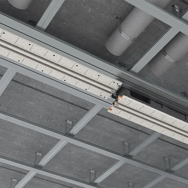Ergovent inpleisterbaar frameloos lijnrooster 1050 mm met aansluitdiameter 125 mm - airconditioning - 2 sleuven