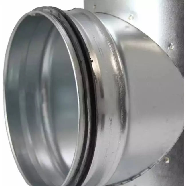 T-stuk Ø 100mm - Ø 80mm voor spirobuis (90°)