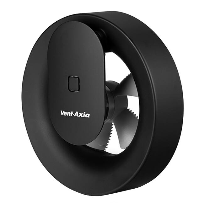 Badkamer ventilator Svara met timer, vocht-, temperatuur- en lichtsensor 100-125mm (app-gestuurd) ZWART