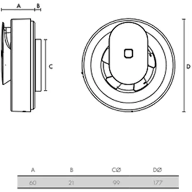 Badkamer ventilator Svara met timer, vocht- en lichtsensor 100-125mm (app-gestuurd) ZWART