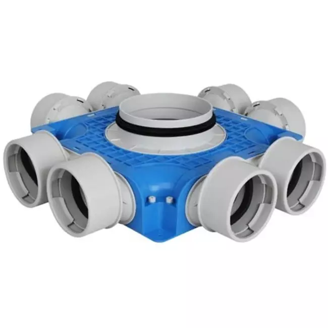 Vent-Axia Uniflexplus ventilatie verdeelbox 8x Ø90 mm met tuit Ø180 mm