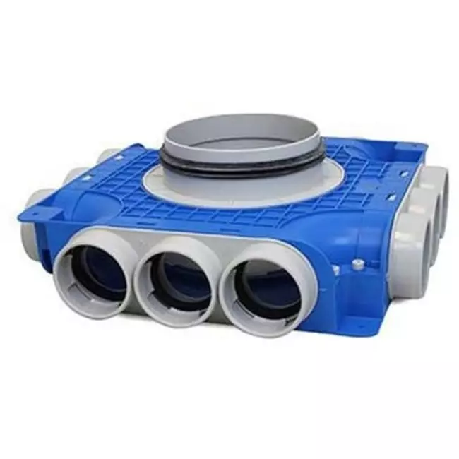Vent-Axia Uniflexplus subverdeelbox 12 x Ø69mm zijaansluiting met tuit Ø125mm