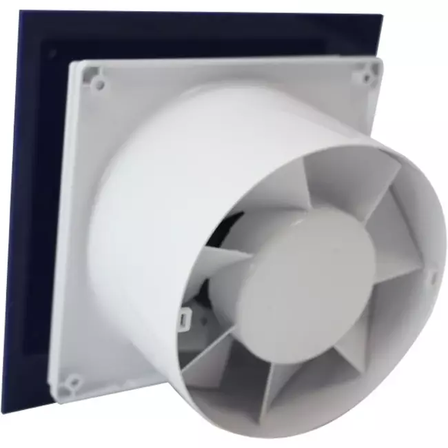 Air Roxy badkamerventilator met aansluitdiameter 125 mm met timer – kunststof front blauw